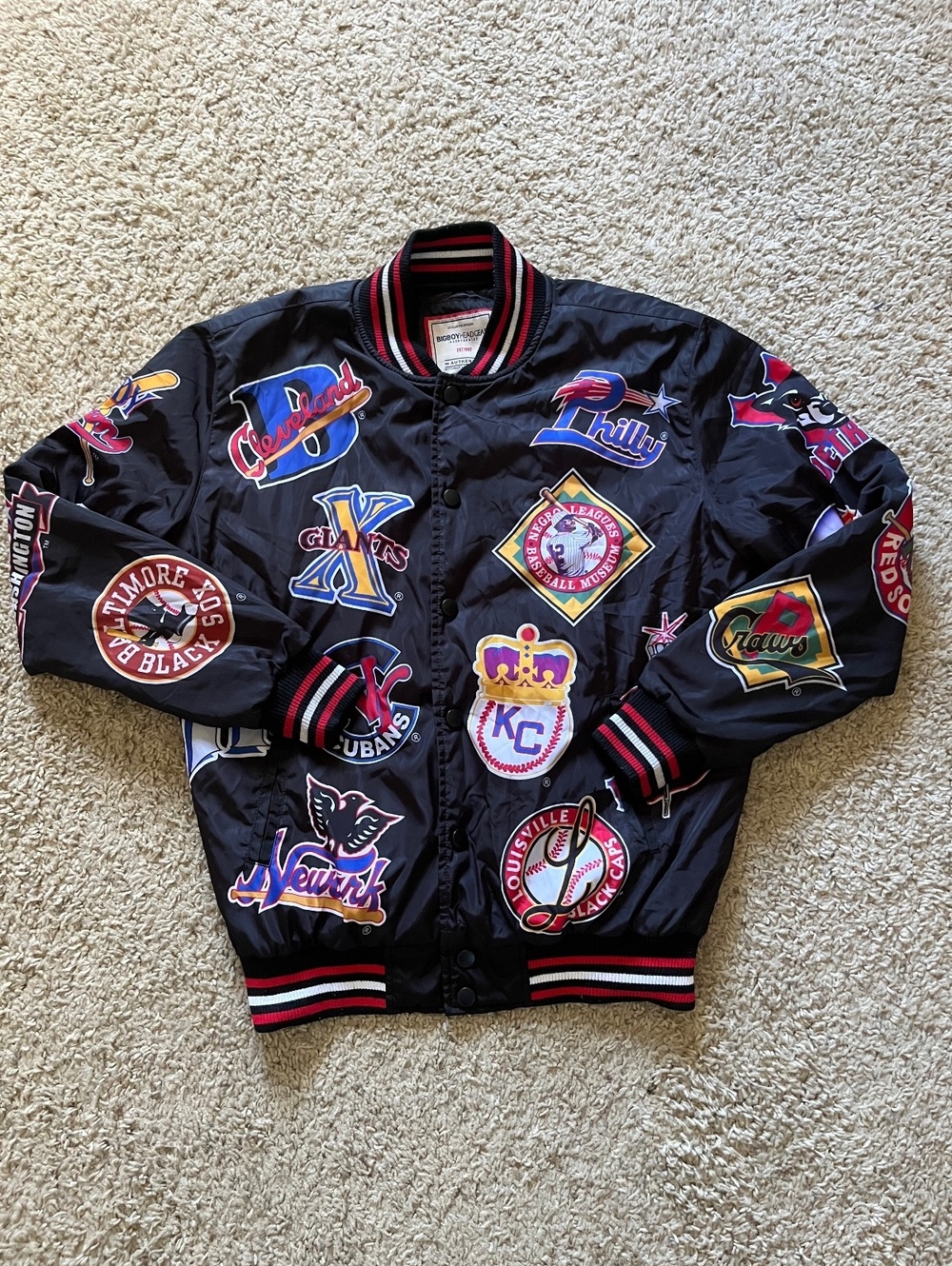 BigBoy Headgear Negro Leagues Baseball Bomber Jacket Size M